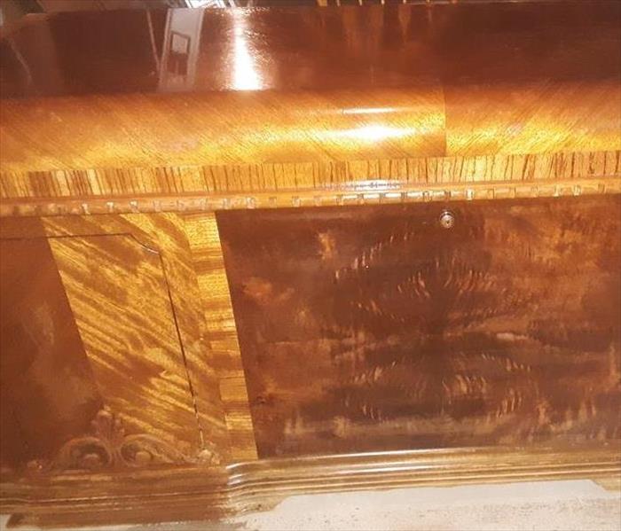 Antique chest restoration through cleaning