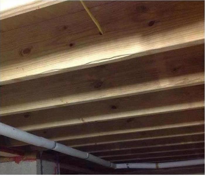 Apartment rafters after mitigation